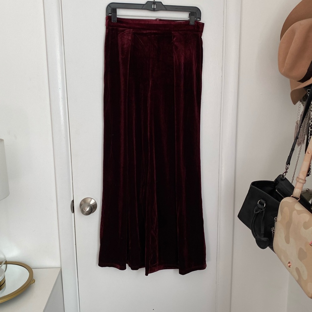 ASOS petite velvet wide leg pants